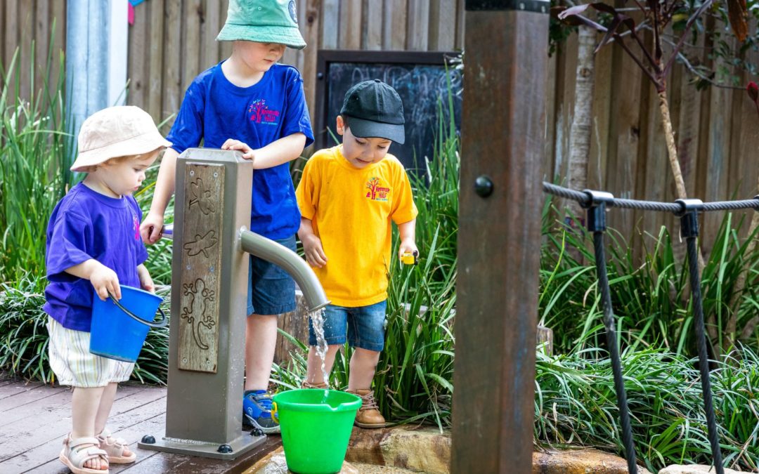 Waterplay with children